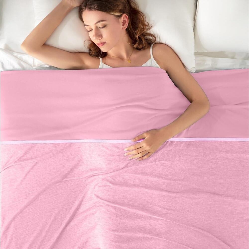 Cooling Blanket 60"x90" for Night Sweats Absorbs Heat to Keep Cool Pink